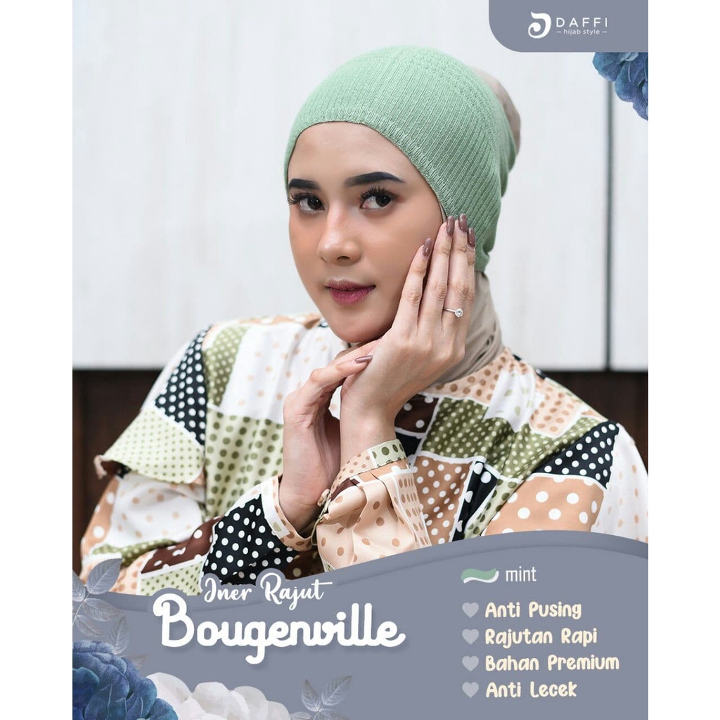 INNER HIJAB ORI DAFFI  DUA MOTIF SATU WARNA NETRAL BAHAN PREMIUM RAJUT TIDAK MELAR TIDAK SAKIT DI KE