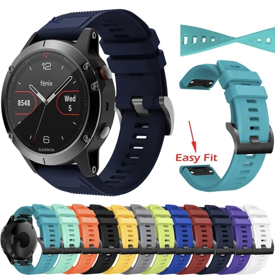 STRAP TALI JAM TANGAN SILIKON RUBBER GARMIN WATCH FENIX 5 6 INSTINCT