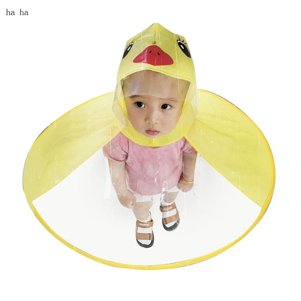 Lucu Hujan Mantel Ufo Anak Payung Topi Ajaib Hands Free Jas Hujan