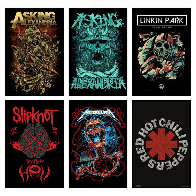 Poster Band Metal Rock Poster Dinding Lawas Ukuran A4