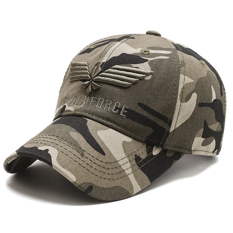 Topi baseball adjustable Motif camouflage Bahan Katun Untuk unisex