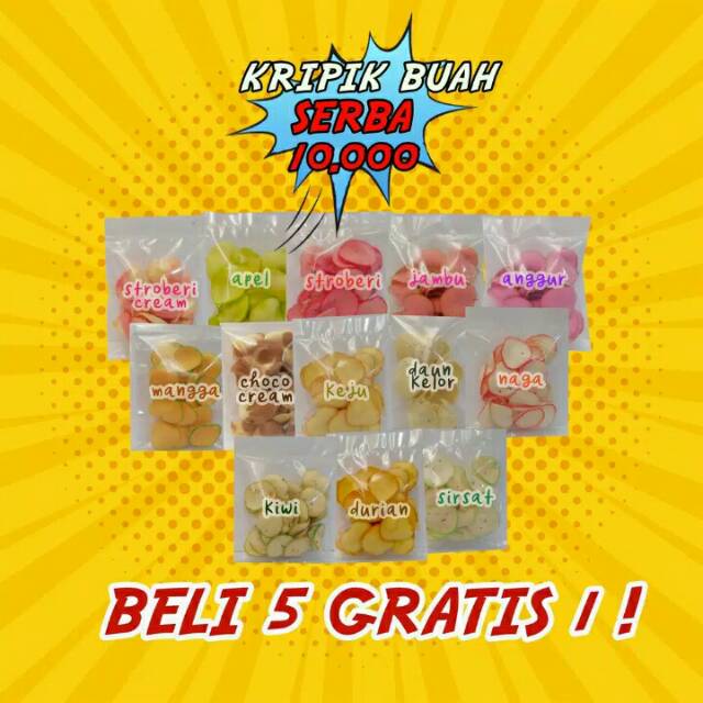 

Keripik Buah Beli 5 Gratis 1