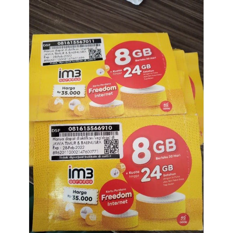 kartu perdana indosat 8gb &amp; 2gb