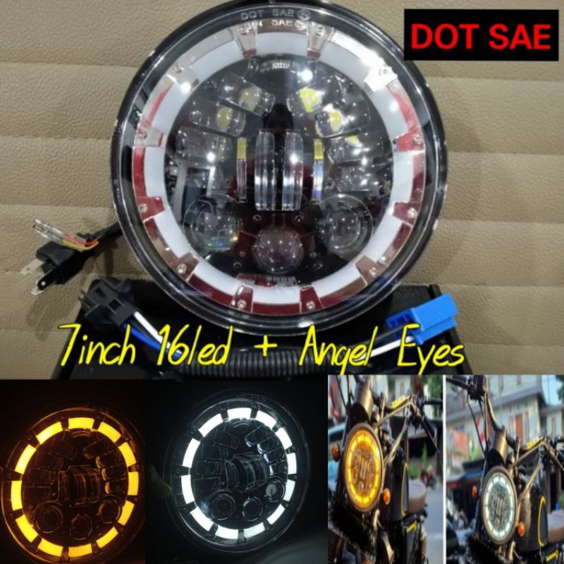 LAMPU DEPAN 19 LED JAPSTYLE HEADLAMP 7 INCH NEW CUSTOM