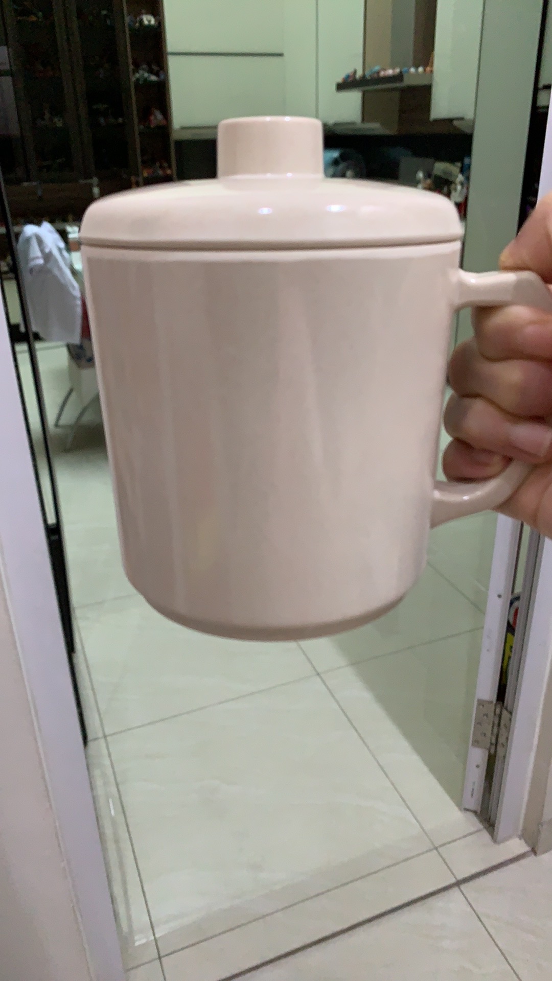 Mug Gelas Melamine + Tutup 600 Ml Bagus  Merk Onyx 3105