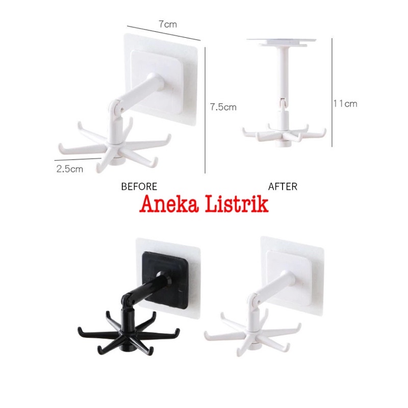 GANTUNGAN PERALATAN DAPUR HOOK 6 KAKI PUTAR 360 DERAJAT GANTUNGAN KAMAR MANDI PERALATAN MASAK-7