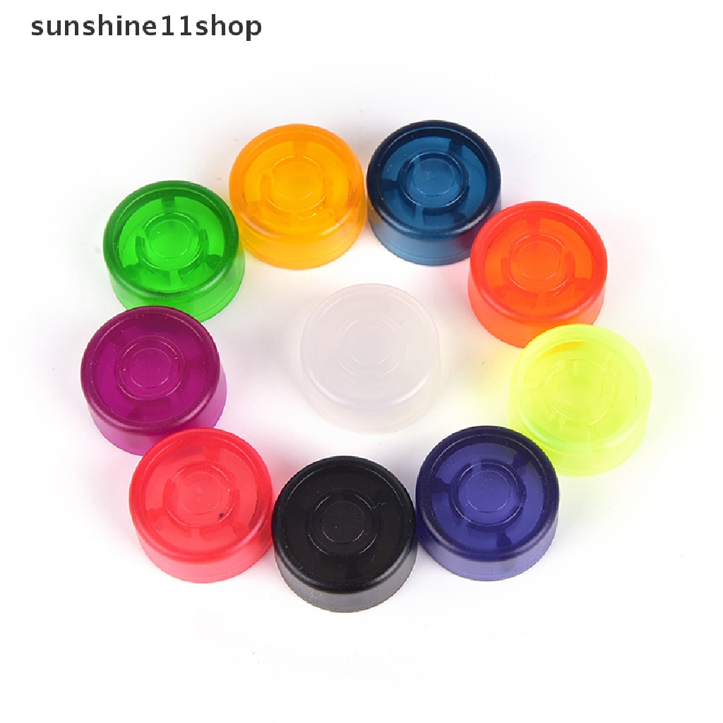 Sho 10pcs Footswitch Topper Bahan Plastik Warna Acak Untuk Pedal Efek Gitar