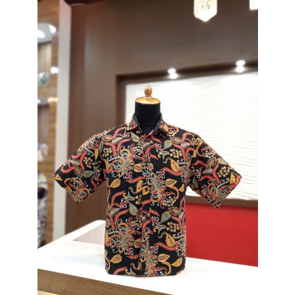 Batik Roebini katun sekar flamboyan hem
