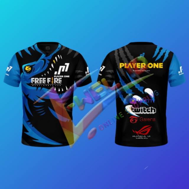 Jersey Baju Gaming Custom Free Fire Gratis Ganti Logo Dan Nama