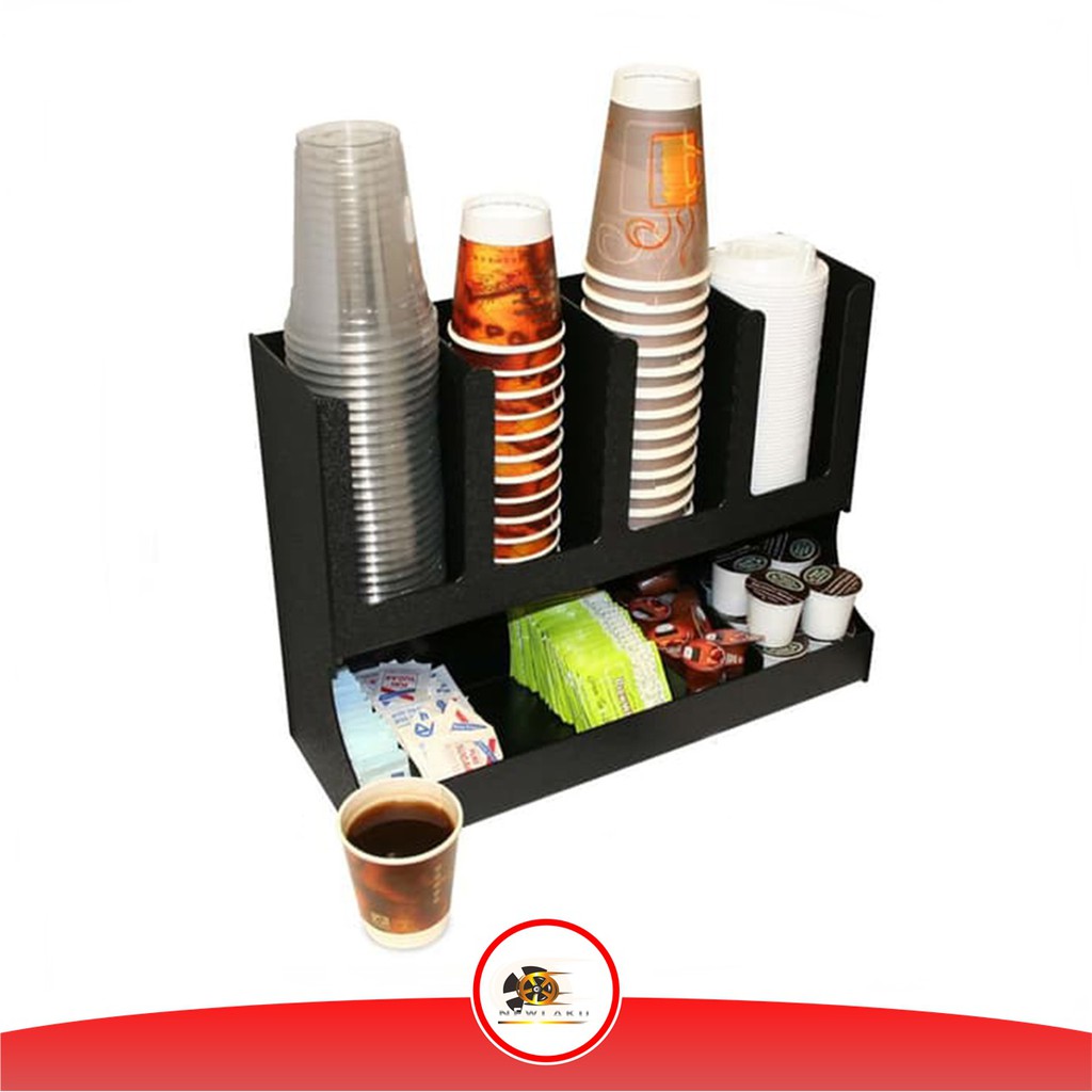  Rak Akrilik  Paper Cup Organizer Multifungsi Isi 4 Slot 