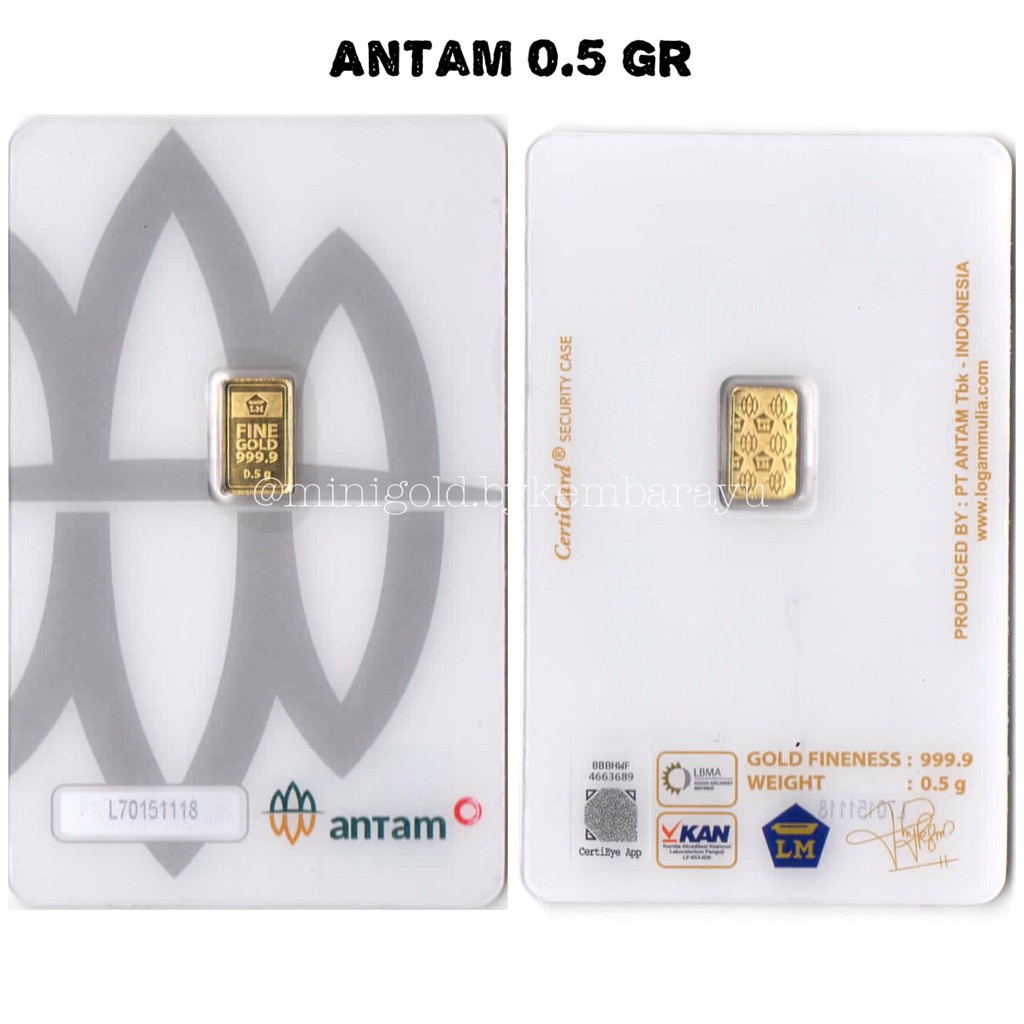 (FREE AMPLOP GIFT SERIES) Logam Mulia Antam emas 24 karat 0.5 1 2 3 gram-0.5 gram
