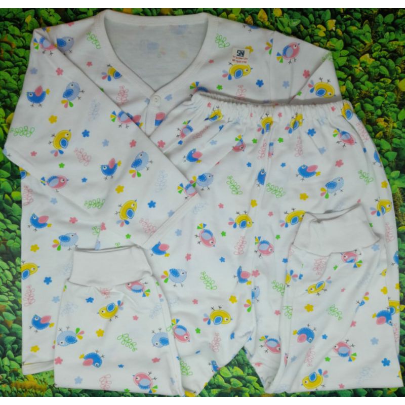 Stelan Panjang Bayi Motif/Piyama Tidur Kancing Depan UK 20-24