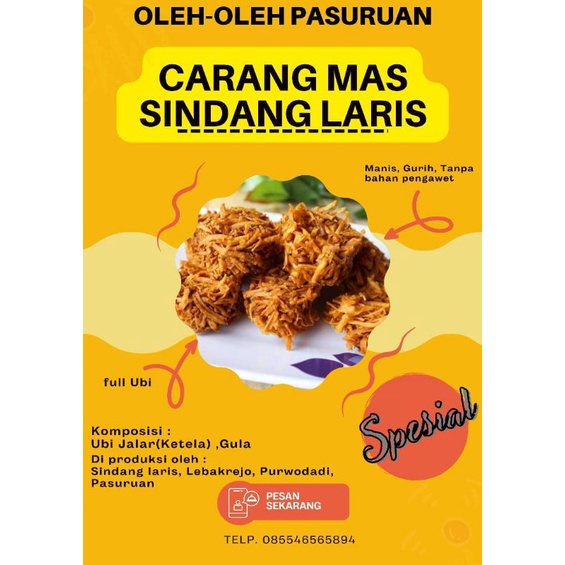 

Carang mas, ubi krispi sindang laris