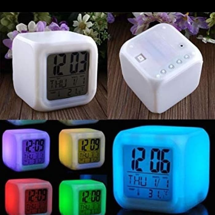 Jam Alarm Digital Led Warna warni - Jam Digital Alarm Multifungsi