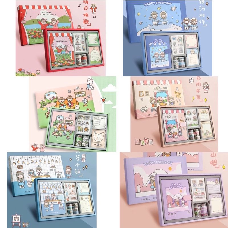cute diary book set korea ada sticker
