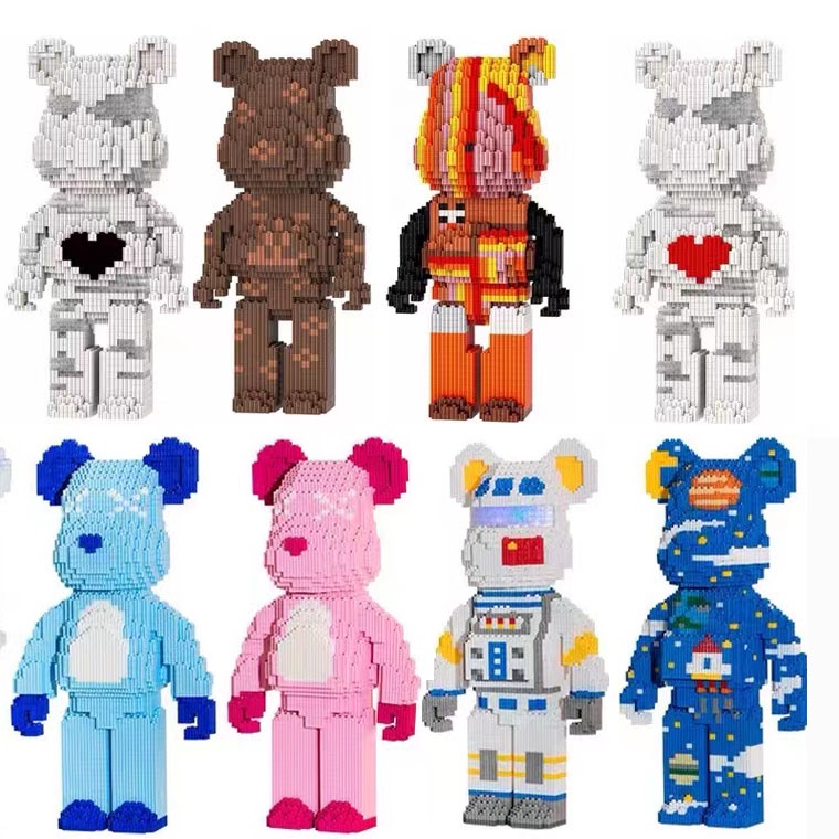 Mainan Balok Bangunsusun model Bentuk the Bearbrick bear Ukuran 36cm Untuk Anak