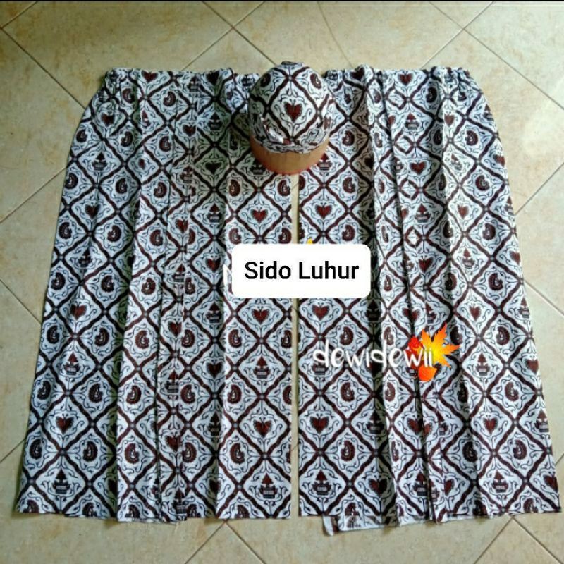 Set Blangkon + Jarik Instan Bapak Ibu, Motif Sido Luhur