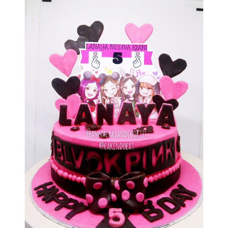 

kue ulang tahun Black Pink