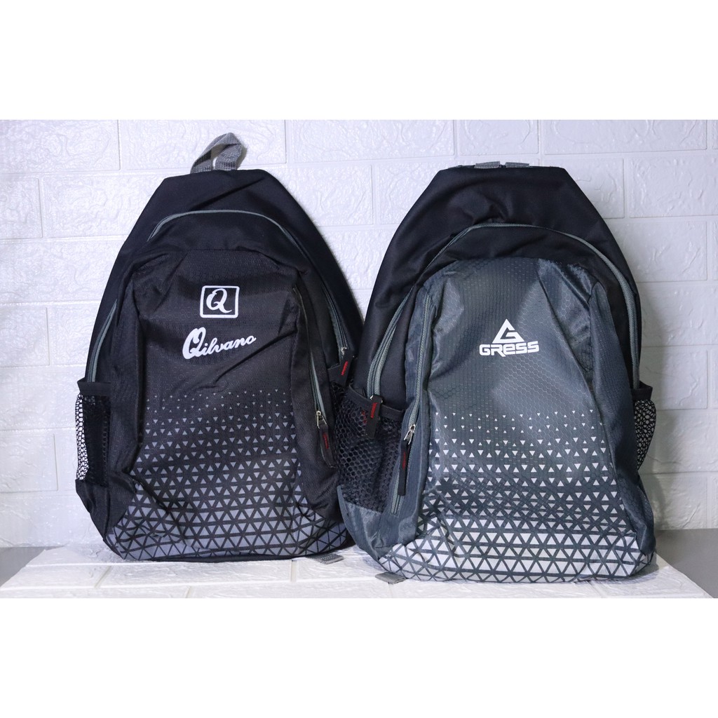 Tas Ransel Backpack  Gress Sekolah Kuliah Piknik Tas Notebook Simpel Keren Ekonomis