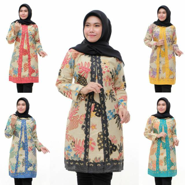 Toko Grosir Batik Tunik Ziper Sekar Asih Sogan Modern Kekinian Pakain Kerja Kantor Seragam Casual Formal Muslim y5ZJpRtRaB3eV