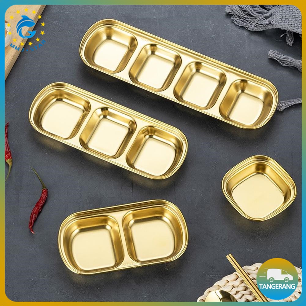 【2/3 Slot】Tempat Sambal Gold/Sauce Dish/Piring Saus Bumbu Korean/Piring Sambal Stainless