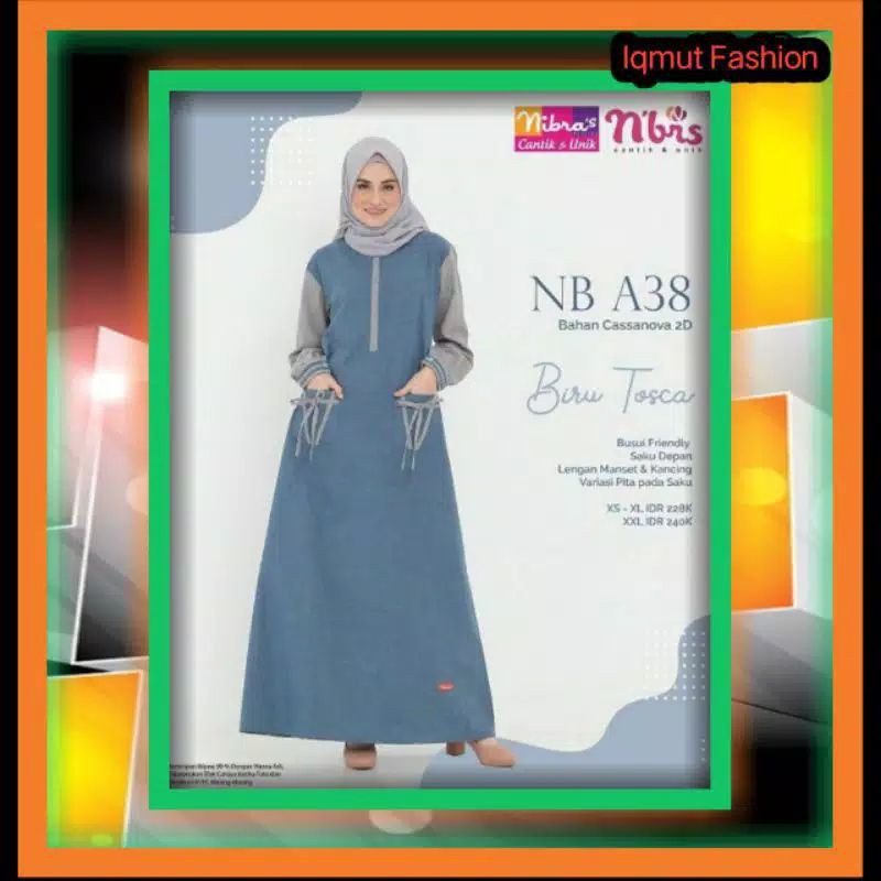 Gamis Syar'i Wanita Muslimah Nibras NBA 38 Sarimbit Murah Branded Original Promo Akhir Tahun