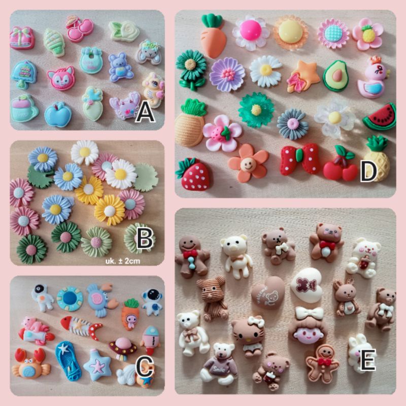 (12pcs) clay resin karakter MIX