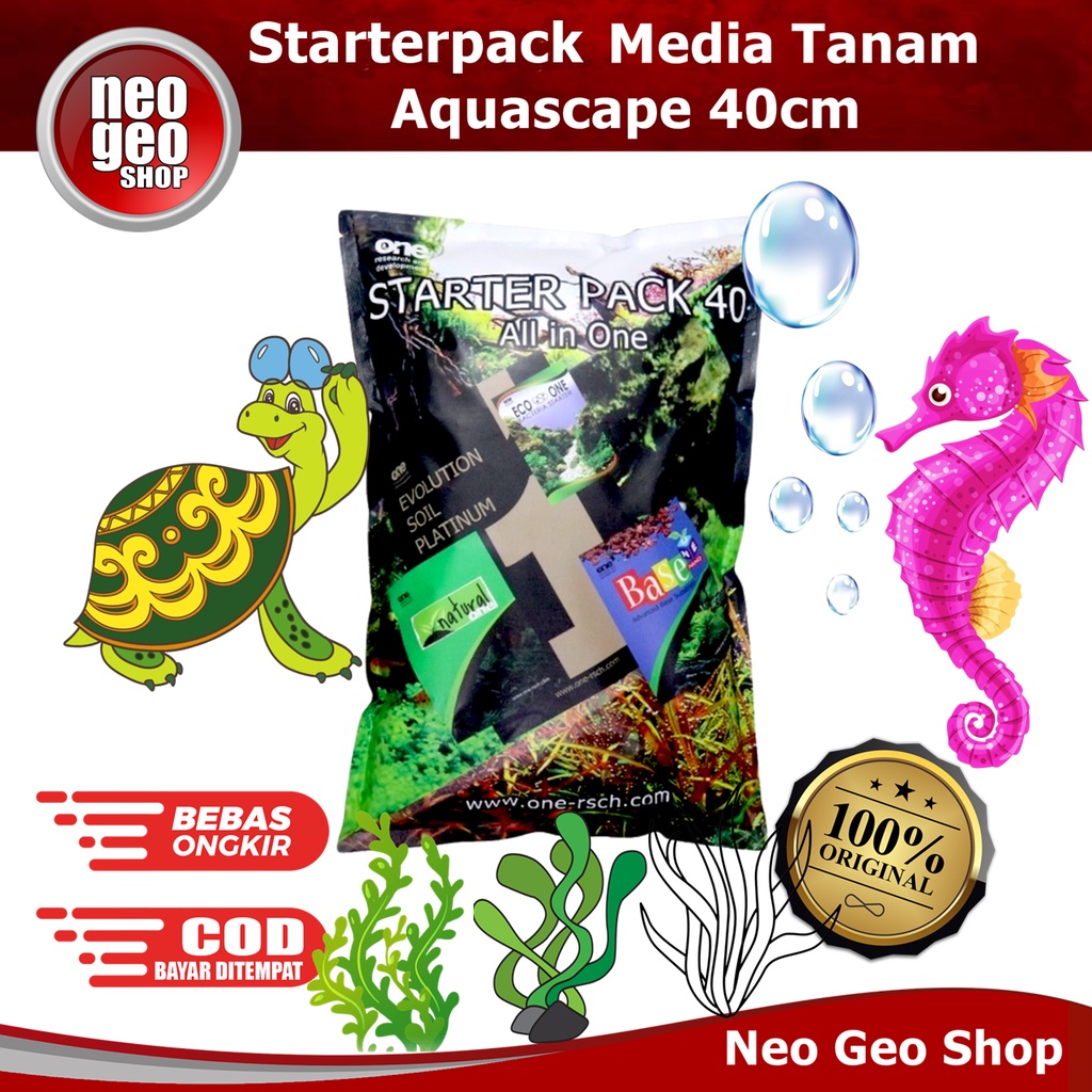 Paket Media Tanam Starter Pack Starterpack T40 Lengkap One Riset Tank 40cm 40 cm aquascape aquarium