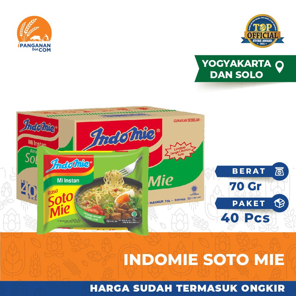 

INDOMIE - SOTO MIE 70G - 1 KARTON - YGK (Harga + Ongkir)
