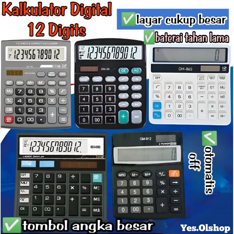 

Kalkulator 12 Digit-Kalkulator Check / Kalkulator dagang besar / Calculator ⭐ yes⭐