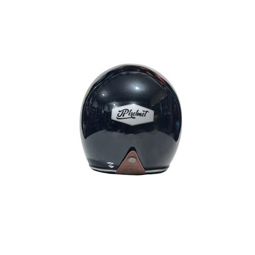 Helm JPX JP New Bigie Retro Hitam Glossy List Chrome Plus Kaca Original