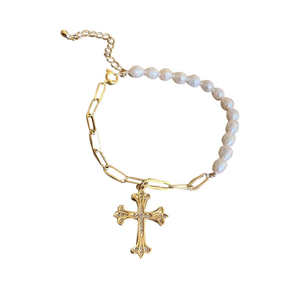 Mxbeauty Mutiara Gelang Minoritas Unik Adjustable Patchwork Cross OT Gesper Bunga Matahari Pesta Perhiasan Aksesoris Korea Style Jewelry