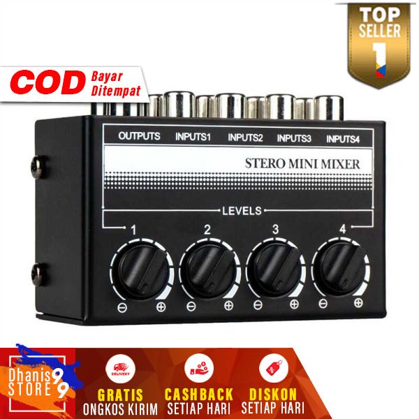 Professional Ultra-Compact Mini Mixer Amplifier 4 Channel Compact Mikrofon Karaoke Portable Berkualitas