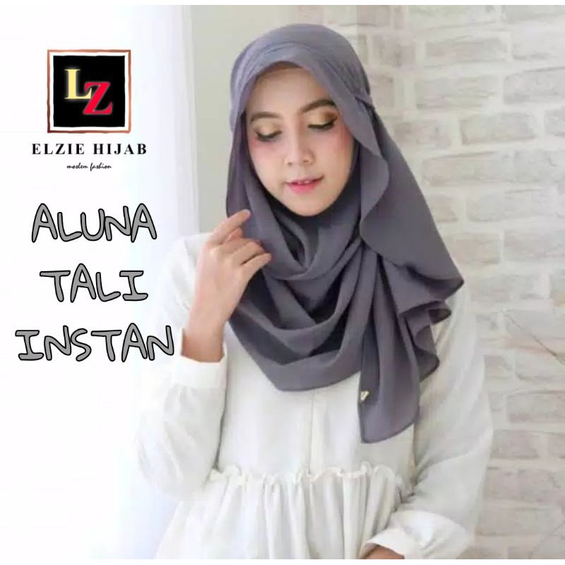 ELZIE HIJAB | HIJAB ALUNA PASHMINA INSTAN TALI | HIJAB DIAMOND