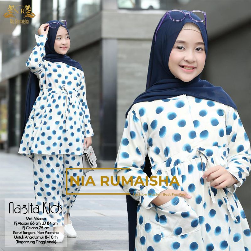 Setelan Anak #1 Motif Polsa / Falfa / Mia Rainbow / Gaida / Granada / Grenty / Shafa / Nagita / Metta / JK / Leopard / Khaula / Joela / Jihan / Jannah / Rasya / Rose / Jofa / Rinaya / Jannati / Ulfa / Moza Original Nia Rumaisha-Nagita kids
