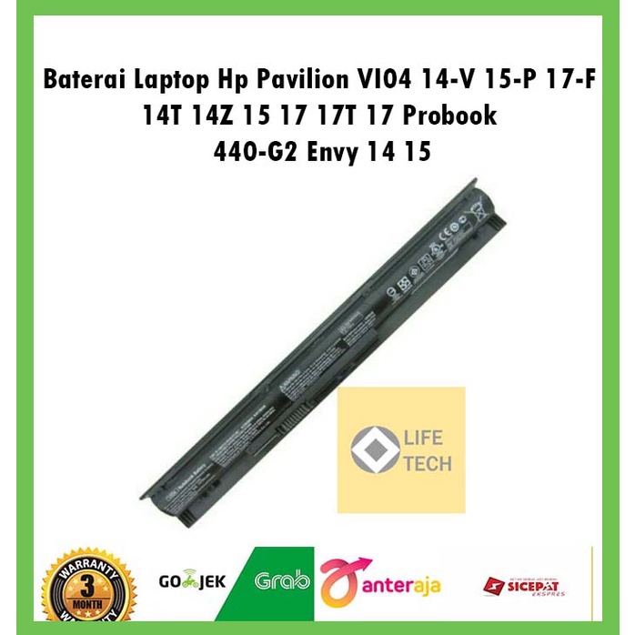 Baterai Laptop Hp Pavilion VI04 HSTNN-LB6J 14-V 15-P 17-F 14T 14Z 15 17 17T 17 Probook 440-G2 Envy 14 15