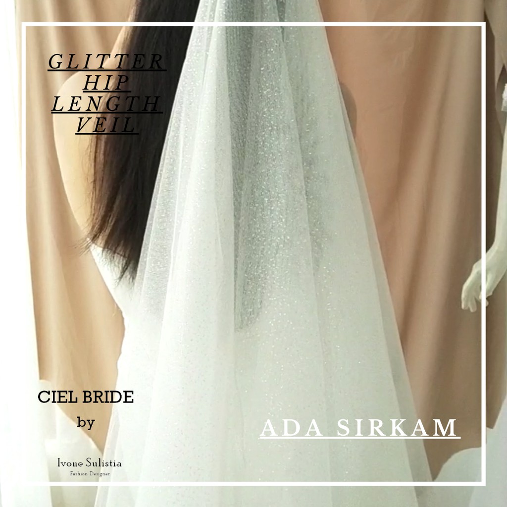 wedding veil kerudung pengantin slayer glitter hip length