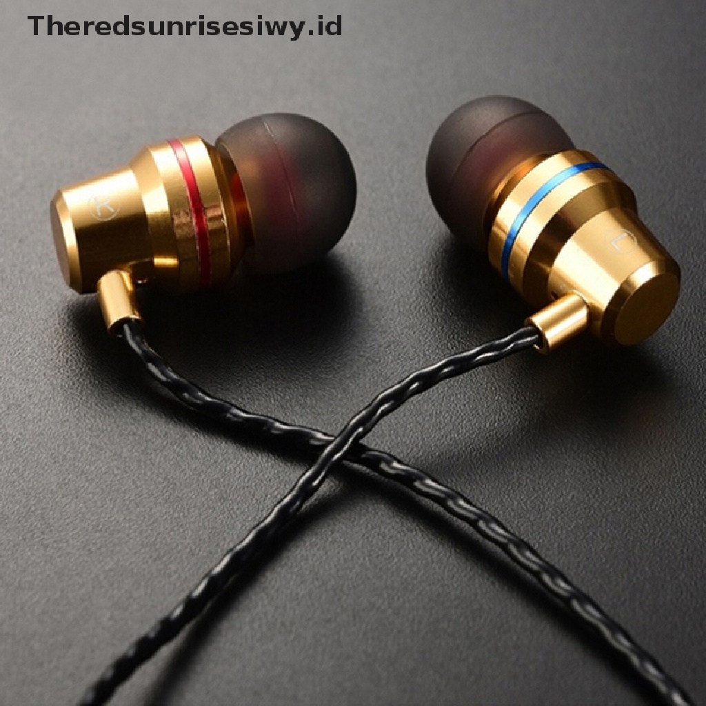 (Theredsunrisesiwy.Id) Headset Earphone Kabel Stereo Heavy Bass Noise Canceling Untuk Olahraga