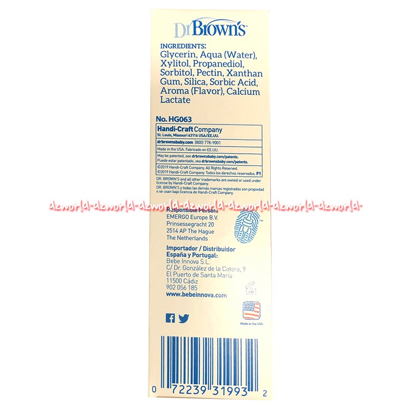 Dr Brown's 40gr Natural Baby Toothpaste Strawberry Flavour Odol Pasta Gigi Bayi Anak Dr Brown Browns