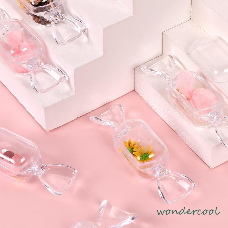 Permen Kreatif Kotak Penyimpanan Transparan Mini Portable Ring Earrings Jewelry Kotak Obat -Won