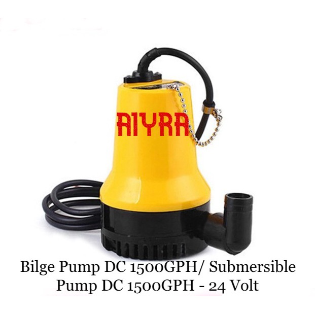 Submersible Pump DC 1500GPH - 24 Volt, Bilge Pump DC 1500GPH