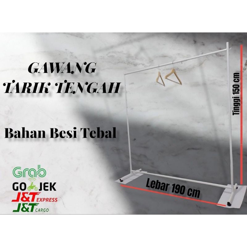 Gawang gantungan baju model (tarik tengah/tarik full)