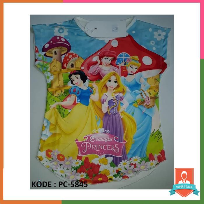 kaos anak perempuan merk coco ice koleksi disney princess
