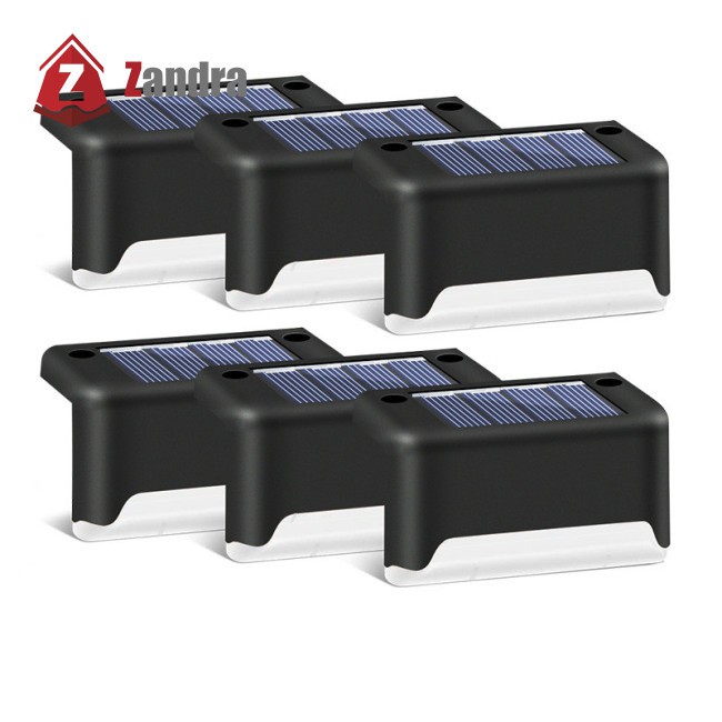 Zandra 4pcs Led Solar Stairs Lights Outdoor Waterproof Garden Pathway Courtyard Patio Steps Fence Lamps Shopee Indonesia