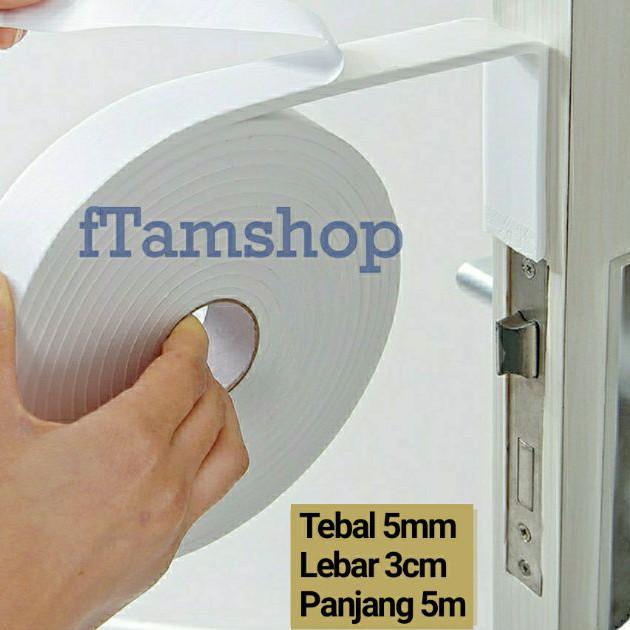 ♕ Karet / busa peredam pintu kamar 5m x 5mm x 3cm - white ♜