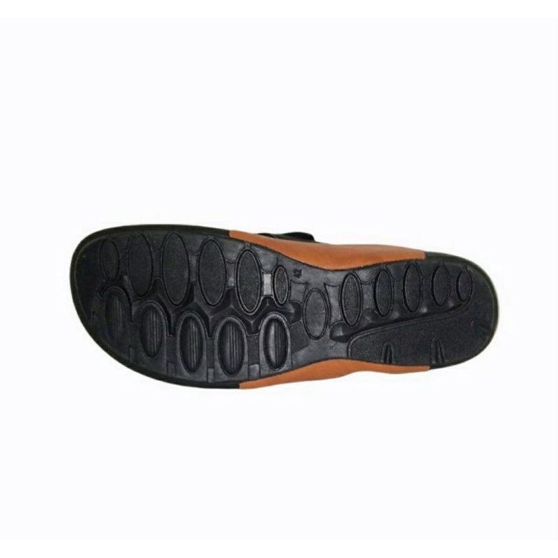 Sandal Jepit Pria Makazi -1 Jepit Cowok Kasual Sendal Kulit Best Seller Murah 38-43 Hitam Keren, 41