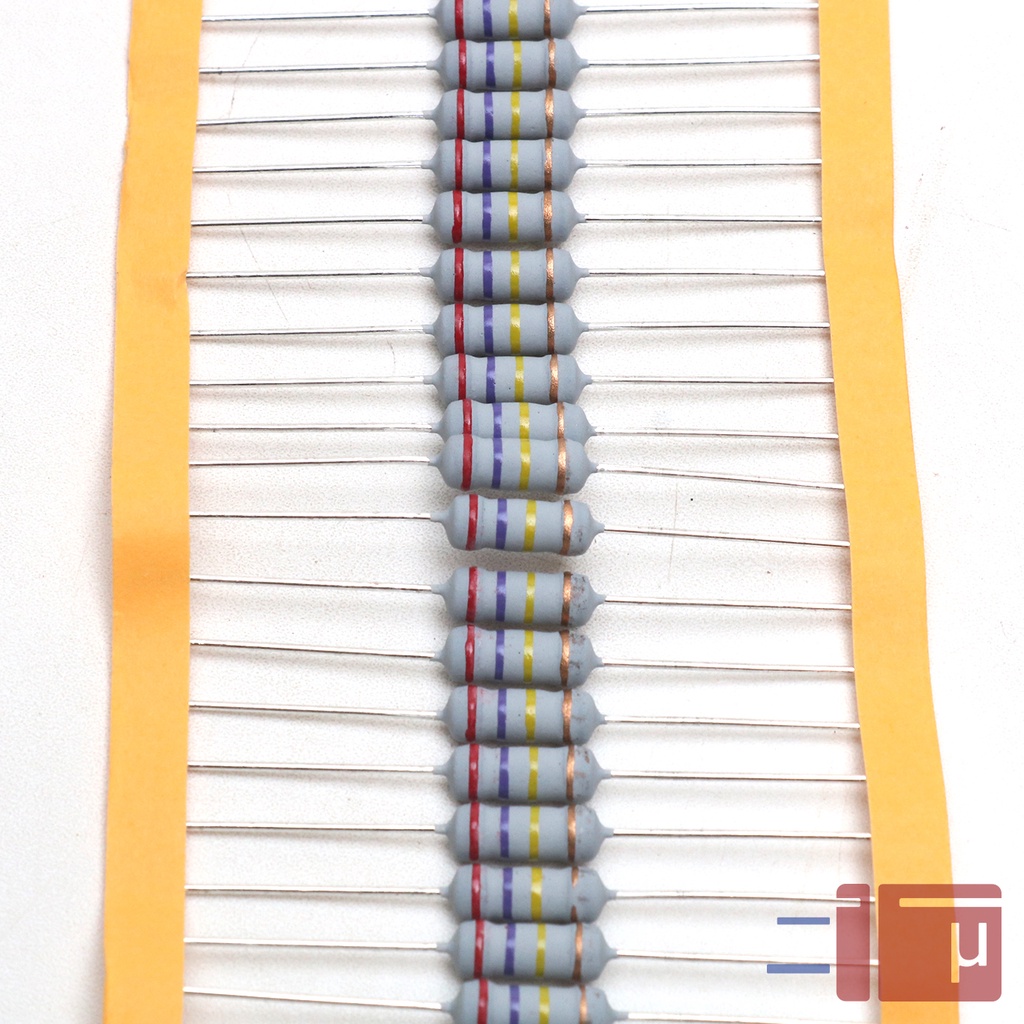 x10 Resistor 270K 1W Metal Oxide 5% Taiwan Kaki Tembaga