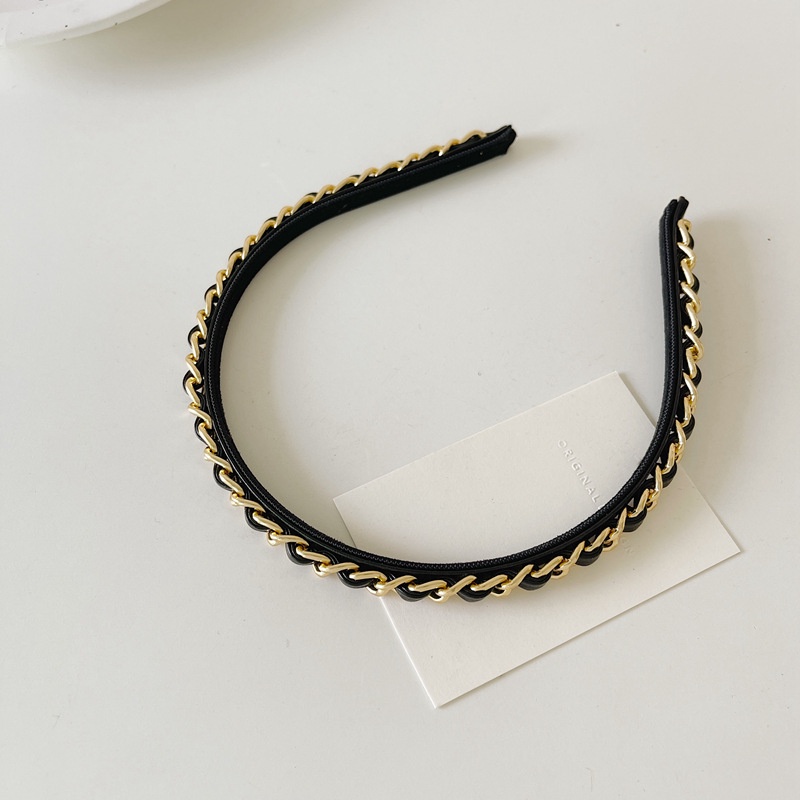 Chain Leather Headband Accessories Simple Fashionable Trendy Retro