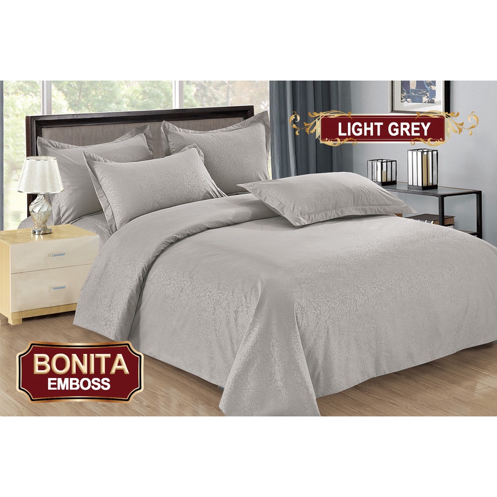 Ss Bedcover Set BONITA 180 POLOS EMBOSS Flat 180x200 Hotel King Size No 1 Bed Cover Mix Motif PART A