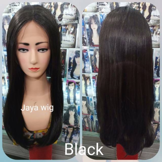 Lace Wig Lurus Panjang 55CM Rambut Palsu Wanita Lurus Panjang